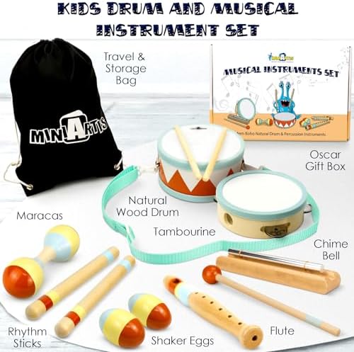 Toddler Musical Instruments Music Toys for Toddlers 1-3 with Wooden Drum - Image 2