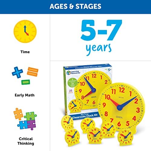 Learning Resources Big Time Classroom Clock Kit - Image 7