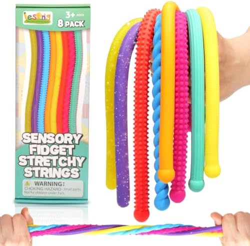 Sensory Autism Toys for Kids - Textured Stretchy Fidget Toys for Stress - Sensory Toys Special Needs for Autistic Toddlers Boys Girls Stocking Stuffers Gifts, Treasure Prizes Classroom - 8 Pack by LESONG