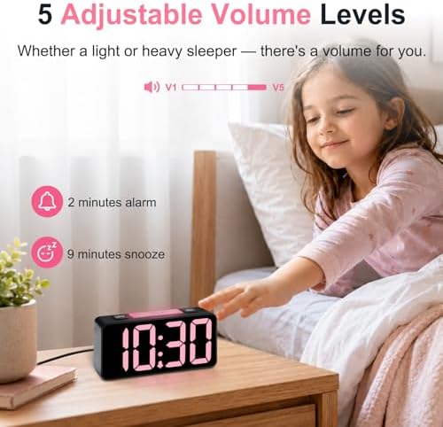 DreamSky Small Digital Alarm Clock with Night Light for Kids Bedroom - Image 6