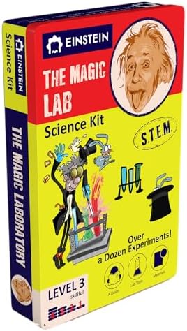 Einstein’s Magic Lab Science Kit for Kids. STEM for Boys & Girls Aged 8 and Above. 12 Exciting Experiments Inside. Detailed Picture Guide Included. by purple-cow