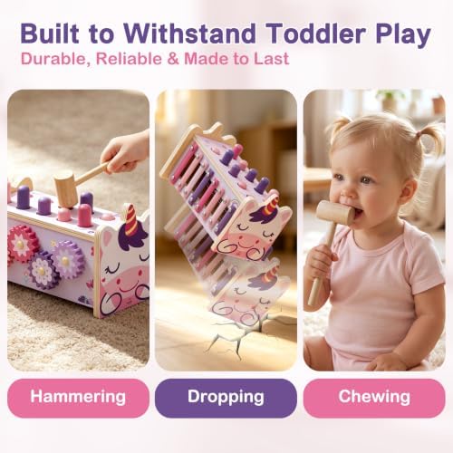 Wooden Montessori Toys for 1 Year Old, 1st Birthday Gift for Girls 1-3 - Image 4