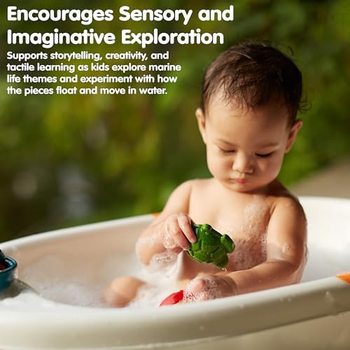 PlanToys® Sea Life Bath Set Wooden Montessori Water Play Kids Toy Ocean - Image 6