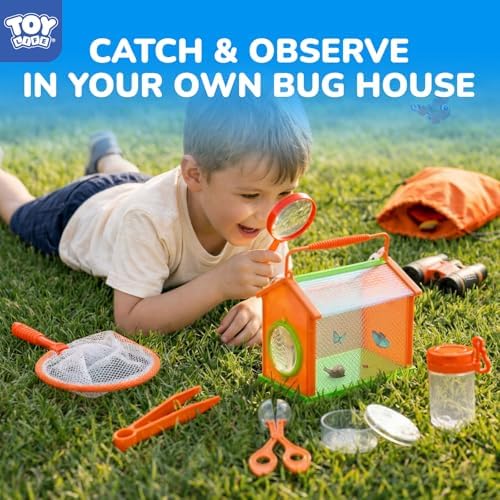 TOY Life Bug Catcher for Kids, Bug Catching Kit Kids Explorer Kit with Butterfly Net, Catching Tool, Tweezers, Magnifying Glass, Binoculars, Insect Catcher, Educational Outdoor Toys Kid Adventure Set - Image 4