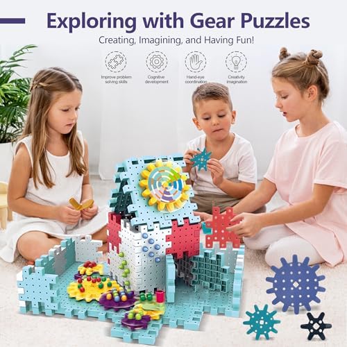 Gear Toys Interlocking Building Blocks for Kids, 150PCS Building Toys Set - Image 3