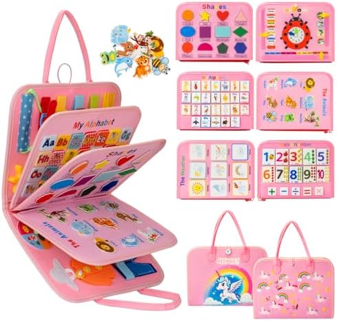 AIXMEET Toddler Busy Board Montessori Toys, Sensory Board Busy Book by AIXMEET