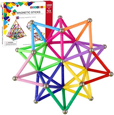 ELONGDI Magnetic Building Blocks, [ 132 Pieces ] Lengthen Building Sticks Set, Magnet Stem Toys Set Non-Toxic Building 3D Puzzle Boys Toys for Kids and Adult - Image 2