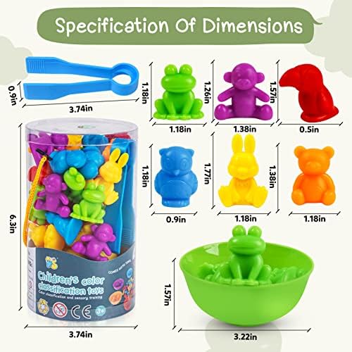 TSYAN Counting Animals Matching Games Sensory Toys with Sorting Bowls Preschool Learning Activities Color Classification Montessori Educational Toys Set Gift for Boys Girls Toddlers Toys Age 3+ - Image 3