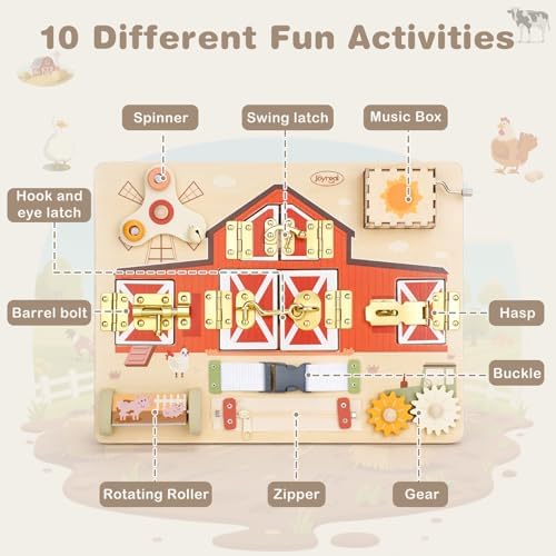 Joyreal Wooden Montessori Busy Board with Music Box for Toddlers - Image 2