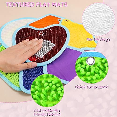 Boao 8 Set Mini Sensory Mats for Autism Kids Sensory Floor Tiles, Irregular - Image 3