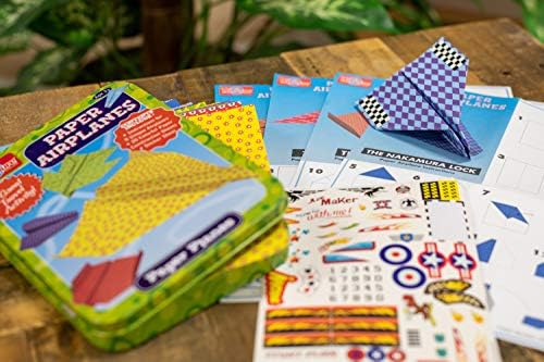TS Shure by Bendon Paper Airplanes Mini Activity Tin with 20 Paper Airplanes and Sticker Sheet 50435 - Image 6