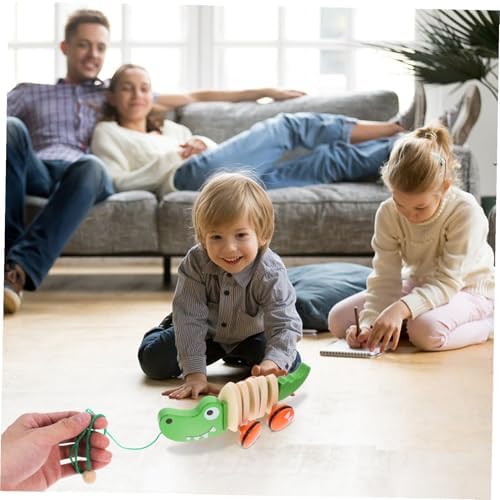 Toddler Wooden Pull Along Toy Car for Walking Practice - Image 5