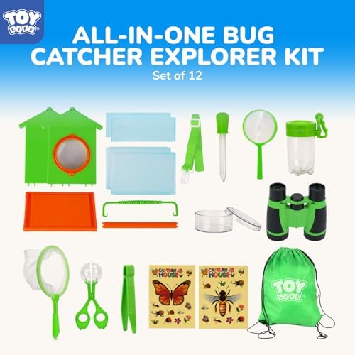 TOY Life Bug Catcher for Kids, Bug Catching Kit Kids Explorer Kit with Bug Net, Catching Tool, Tweezers, Magnifying Glass, Binoculars, Insect Catcher, Educational Outdoor Toys Kid Adventure Set - Image 3
