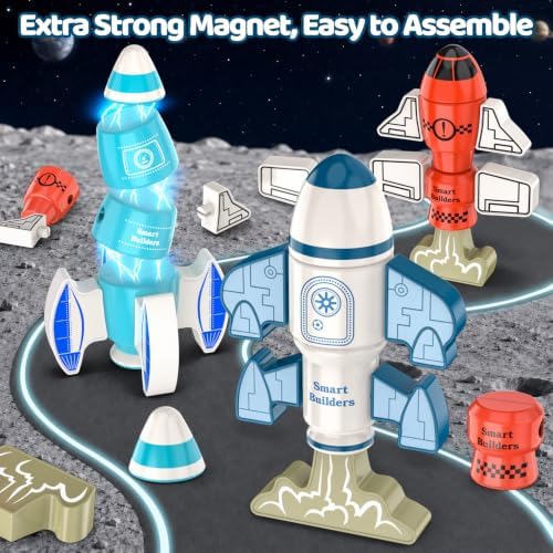 Magnetic Robot Building Toy, STEM Magnet Rocket Toys Set for Kids Age 3-5 - Image 2