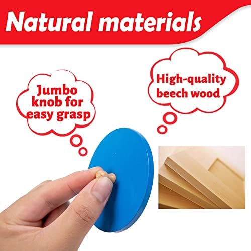Montessori Toys for 3+ Years Old-Shape Puzzle Board,Wooden Peg Circle Puzzle,Jumbo Knob Puzzles for Baby Games Shape Sorter First Baby Puzzle for Toddler Gift for Boys Girls(Multiple Circle Puzzles) - Image 3