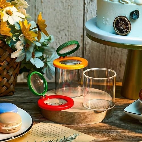Skylety 2 Pieces Bug Jars Insect Viewer Catcher Bug Magnifying Insect Cage Container for Kids Children Science Nature Exploration Tool(Red,Yellow) - Image 6