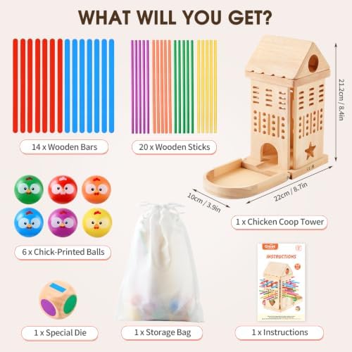 Wooden Stick Pulling Balance Game for Kids Ages 3-8 - Image 4