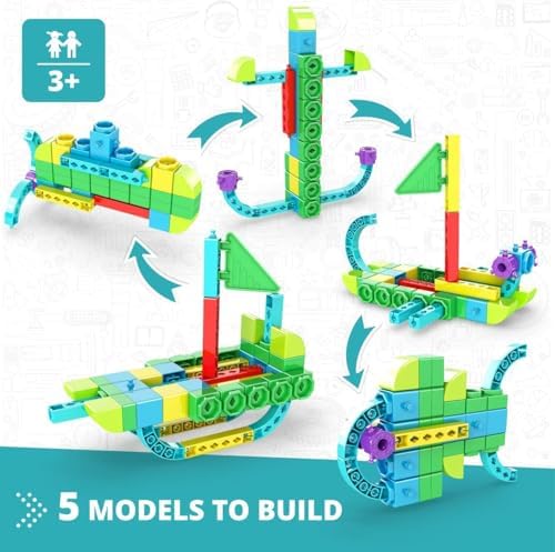 Engino STEAM Labs, Learning About Sea Adventures, STEAM Toys for Ages 3+, Building Blocks, STEM Project for Girls & Boys, Learning & Education Toys, Kindergarden Activities (5 Models) - Image 2