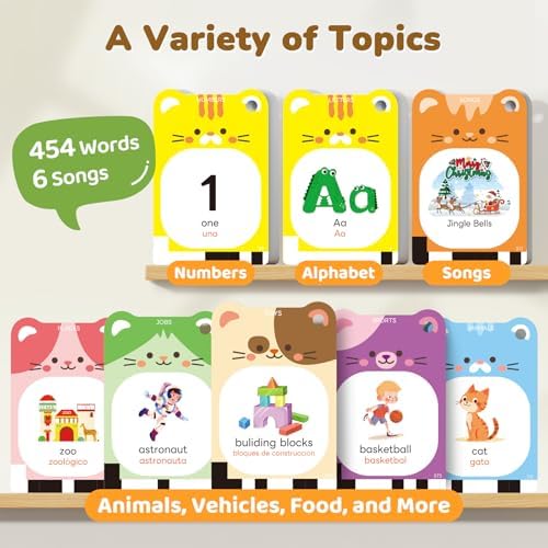 JoyCat Spanish & English Bilingual Talking Flash Cards for Toddlers 1-5 - Image 5
