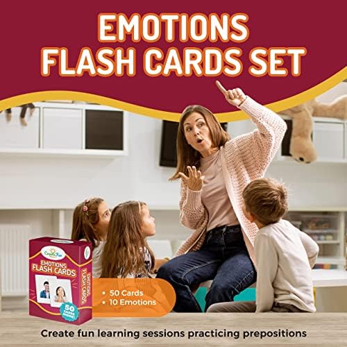 CreateFun 149 Prepositions, Emotions & Verbs Speech Therapy Flash Cards Set - Image 4