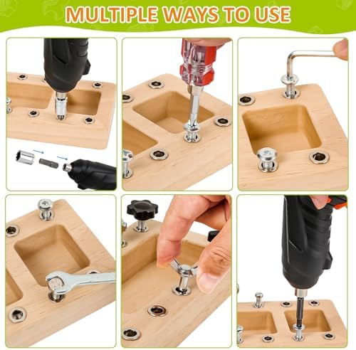 Montessori Screwdriver Board Set, Kids Screwdriver Toy Set Busy Board 3+ - Image 5