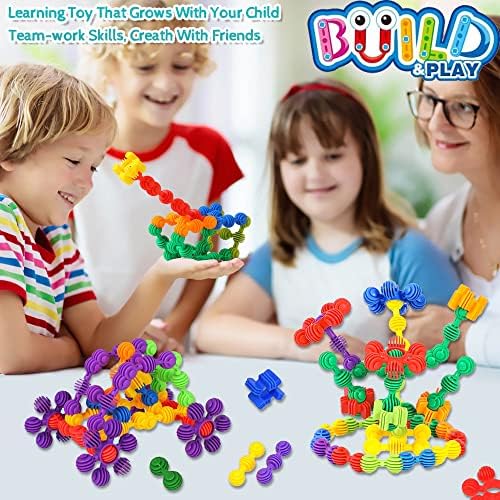 Kids Building Blocks STEM Toys, 120 PCS Plastic Gear Interlocking Sets That Bends - Safe Material - Toddler Educational Toy for Girls and Boys Aged 3+ - Image 5