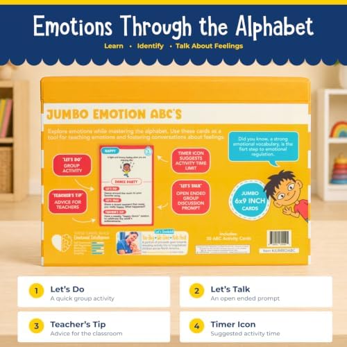 Open The Joy Jumbo ABC Emotion Cards, SEL Flashcards for Kids Ages 3+ - Image 6