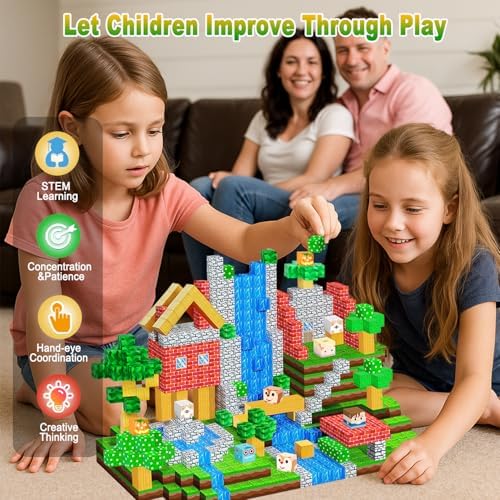 Magnetic Building Blocks 160PCS Magnet Cubes Toys, Build 3D Forest World Set, STEM Montessori Sensory Toys for Kids Boys and Girls Ages 3-5 4-8 - Image 6