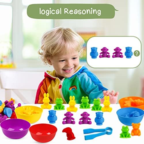 TSYAN Counting Animals Matching Games Sensory Toys with Sorting Bowls Preschool Learning Activities Color Classification Montessori Educational Toys Set Gift for Boys Girls Toddlers Toys Age 3+ - Image 6