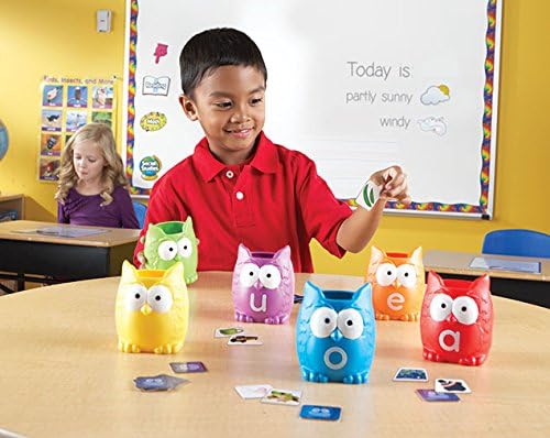 Learning Resources Vowel Owls Sorting Set - Phonics Games for Kids, Vowel Sounds, Toddlers Vocabulary Building, ABC Word Game, Reading skills Toys, Learn to Read, Gifts for Boys and Girls, multicolor - Image 13