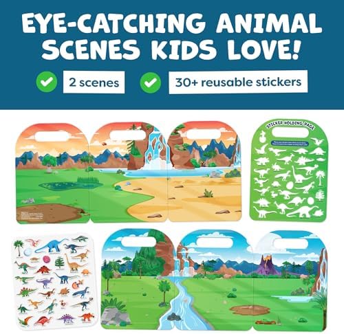 Reusable Sticker Books for Toddlers 1-3, Stickers for Toddlers 2-4 Years - Stickers for Kids Airplane Toys for Toddler 1-3, Toddler Travel Toys - Reusable Sticker Book Birthday Gifts for Boys Girls - Image 4