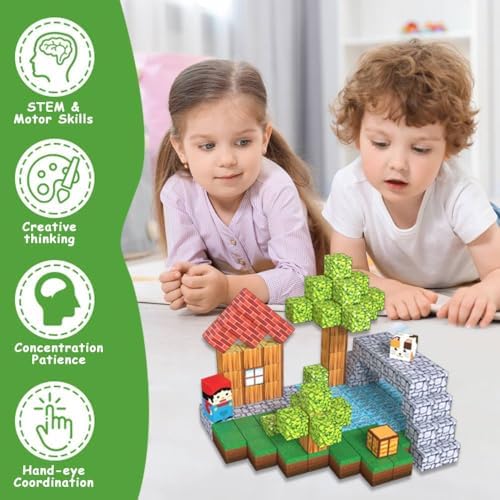 Magnetic Building Blocks for Kids - 150pcs Magnetic Cubes Tiles, STEM Montessori Educational Construction Toys for Toddlers Boys & Girls Ages 3-4, 5-10 Year Olds Christmas Birthday Gifts Stacking Toy - Image 5