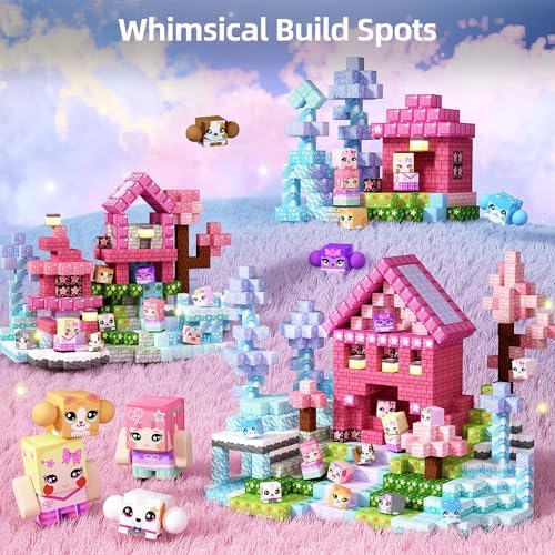 GobiDex Magnetic Blocks 100PCS Kids Pink Princess Castle Building Blocks - Image 2