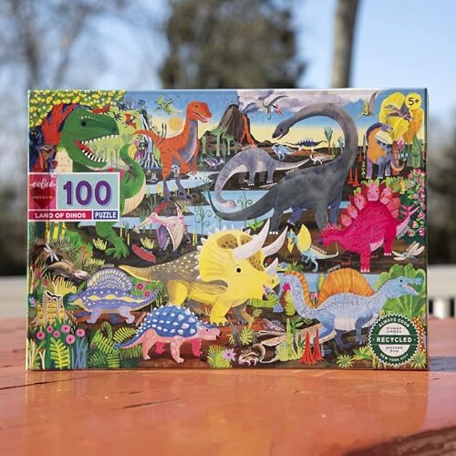 eeBoo 100 Piece Puzzle for Kids - Land of Dinosaurs Children's Puzzle Prehistoric, Large Pieces for Small Hands to Develop Motor Skills - Image 5