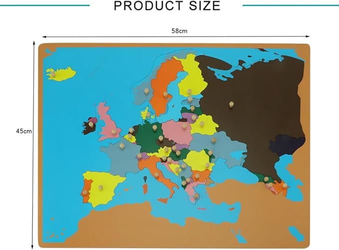 Scientific Culture World Puzzles Map with Knob 3D Puzzle Game Geography Learning Wood Maps Color Board Montessori Scientific Geography World Map Educational Teaching Toys (World Part) - Image 7
