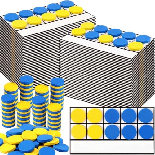 Ireer 60 Sets Magnetic Ten Frames for Classroom Bulk, Yellow Blue by Ireer