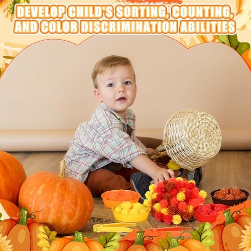 Leitee 71 Pcs Sensory Bin Filler,Orange,Autumn - Image 4