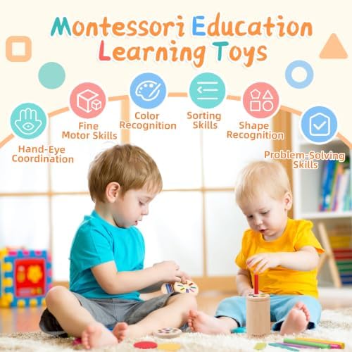 4 in 1 Wooden Color Sorting Toy, Montessori Toys for 2 3 4 Year Old - Image 2
