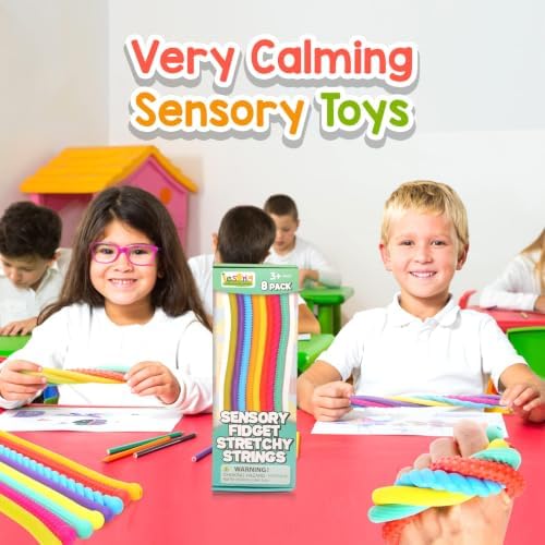 Sensory Autism Toys for Kids - Textured Stretchy Fidget Toys for Stress - Sensory Toys Special Needs for Autistic Toddlers Boys Girls Stocking Stuffers Gifts, Treasure Prizes Classroom - 8 Pack - Image 4