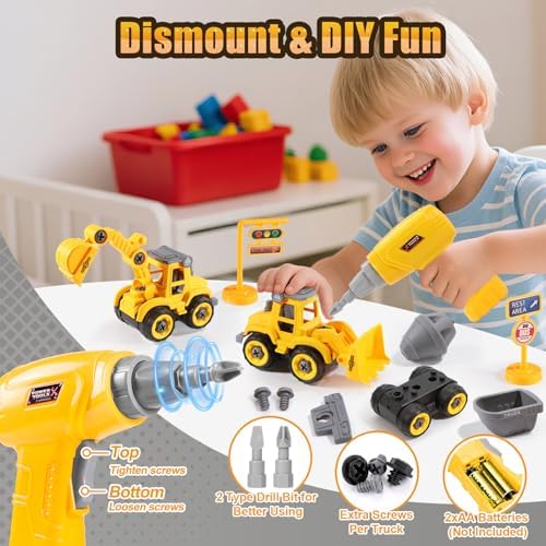 LUDILO 4PCS Take Apart Construction Toys for 3 Year Old Boy Birthday Gift - Image 2
