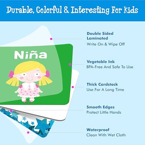 Hebayy Spanish Memory Matching Game, 72 PCS First Words Matching Cards for Toddlers, 36 Pairs Memory Cards Educational Toys Preschool Spanish Learning Activities for 4 5 6 Years Old - Image 2
