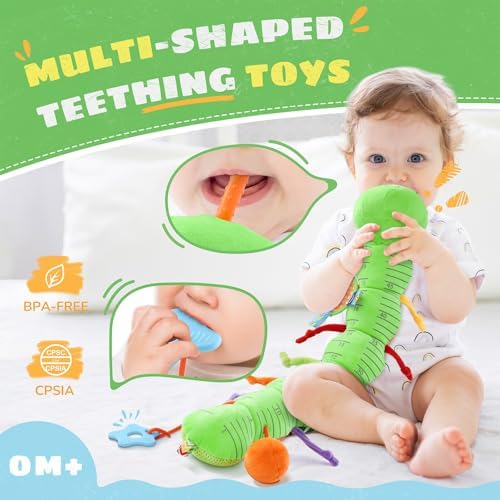 AWOTOY Baby Toys Sensory Music Caterpillar Stuffed Animal Infant Toys,Green - Image 4