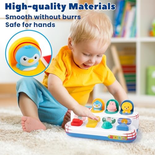 Tovol Zerky Montessori Cause & Effect Toy 12-18M, Push Button Pop Up Toy - Image 5