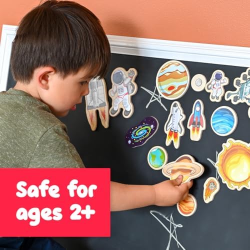 SPARK & WOW Wooden Magnets, Space, Set of 20 - Image 2