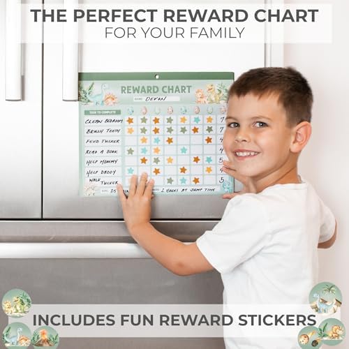 ZICOTO Fun Magnetic Reward Chart for Kids - Dinosaur Chore Chart for Boys - Image 3