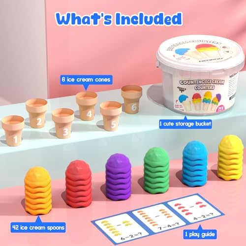 NEOROD Ice Cream Toys for Toddlers 1-5, Montessori Counting Manipulatives - Image 6