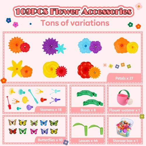 109pcs Flower Garden Building Toys Set - STEM Montessori Toys for Girls - Image 5