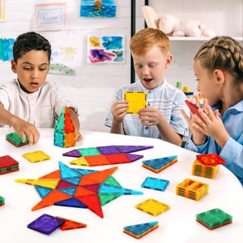 OugerToy 64 PCS Magnetic Building Tiles for Kids Ages 3-9 - Image 6