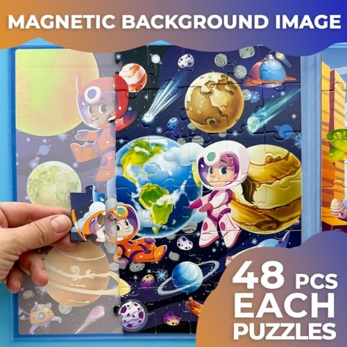 Magnetic Puzzles for Toddlers 3-5 - 2x48 Pieces Travel Games for Kids 2-4 - Image 3