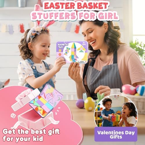 Travel Magnetic Tiles for Toddler Girls, 36PC Mini Macaron Set Airplane Restaurant Road Trip Gifts for Kids Age 3 4 5 6 7 8 Year Building Magnet Blocks Fidget Classroom Prize Easter Basket Stuffers - Image 6